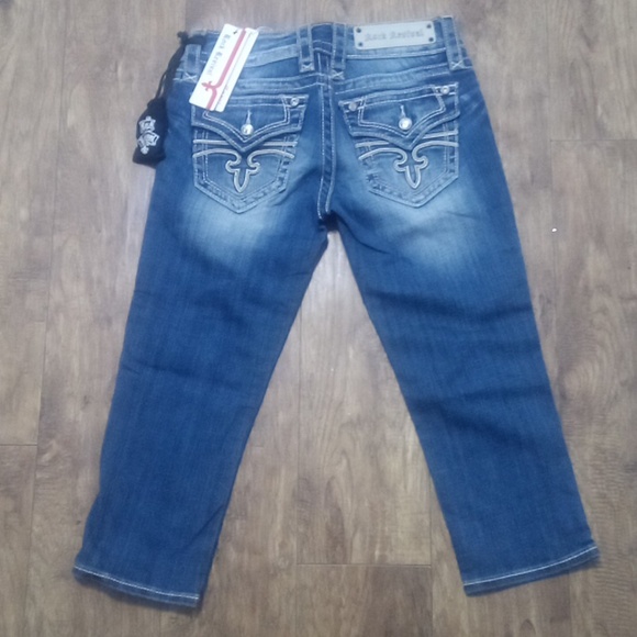 Rock Revival Women's 26 Capri Celine Bejeweled Faux Leather Flap Pockets NWT - Picture 5 of 12